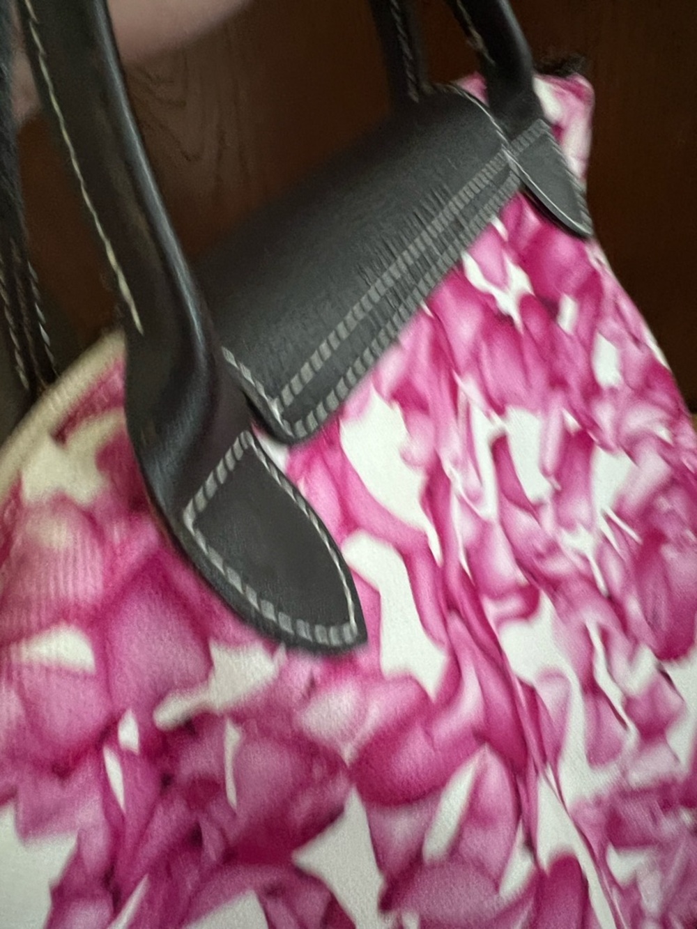 Longchamp Le Pilage Darshan Floral Pink and White Mini Tote - Picture 12 of 16